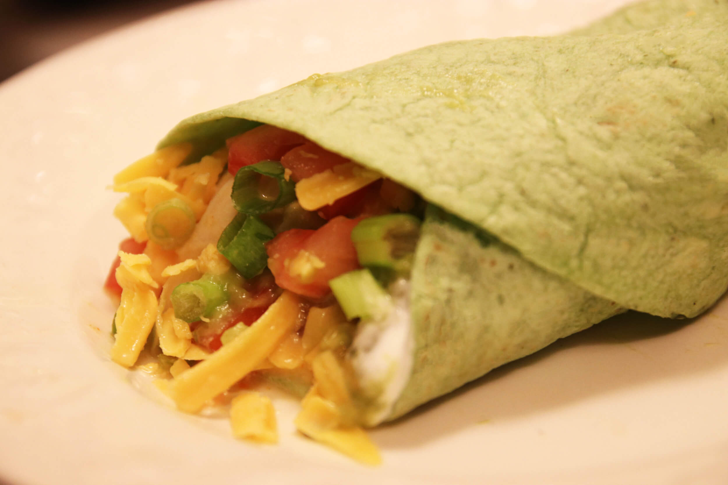 spicy chicken spinach wrap